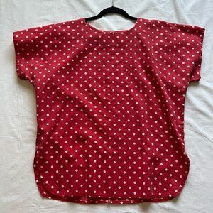 Vtg red and white polka dot